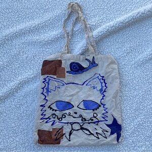Cat and snail tote bag